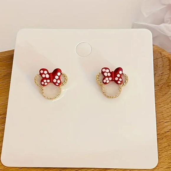 NEW| Disney Minnie Mouse Polka Dot Design Stud Earrings - Picture 6 of 7